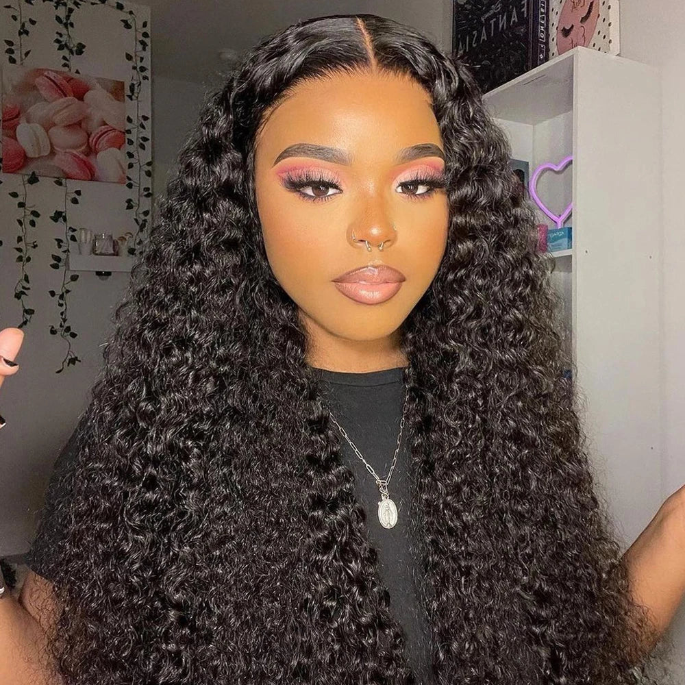 Deep Wave 250% High Density 13x6 HD Lace Frontal Human Hair Wig Brazilian Curly Water Wave Lace Frontal Wigs For Women CEXXY