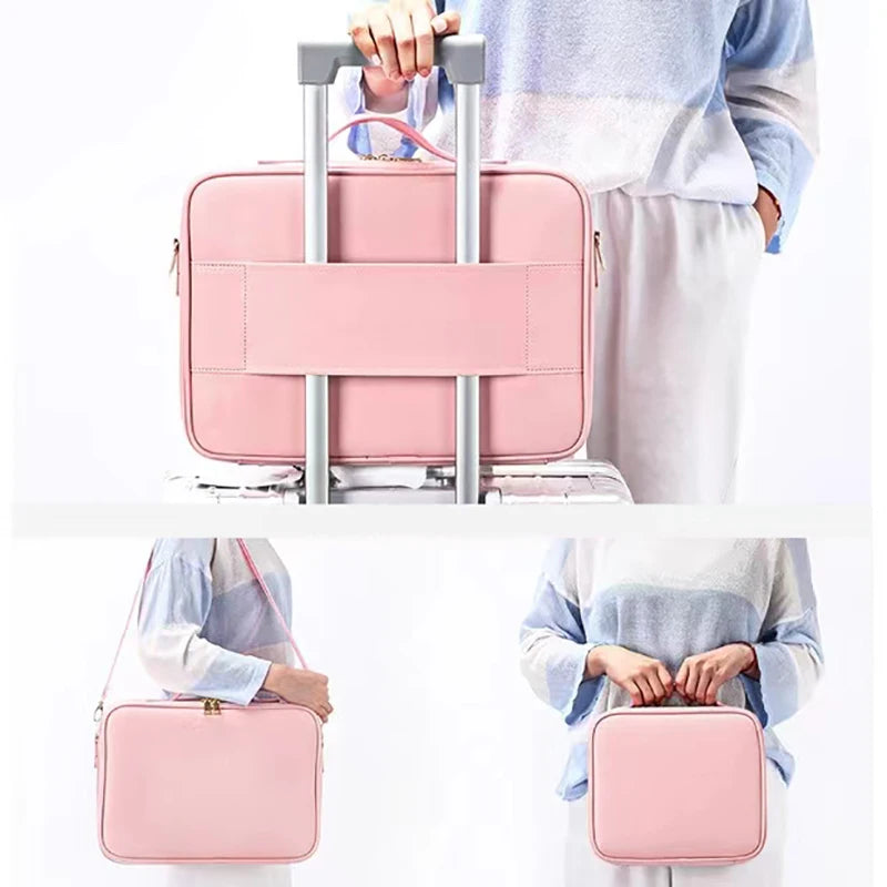 Waterproof PU Leather arge Capacity Storage Make up Cosmetic Bag