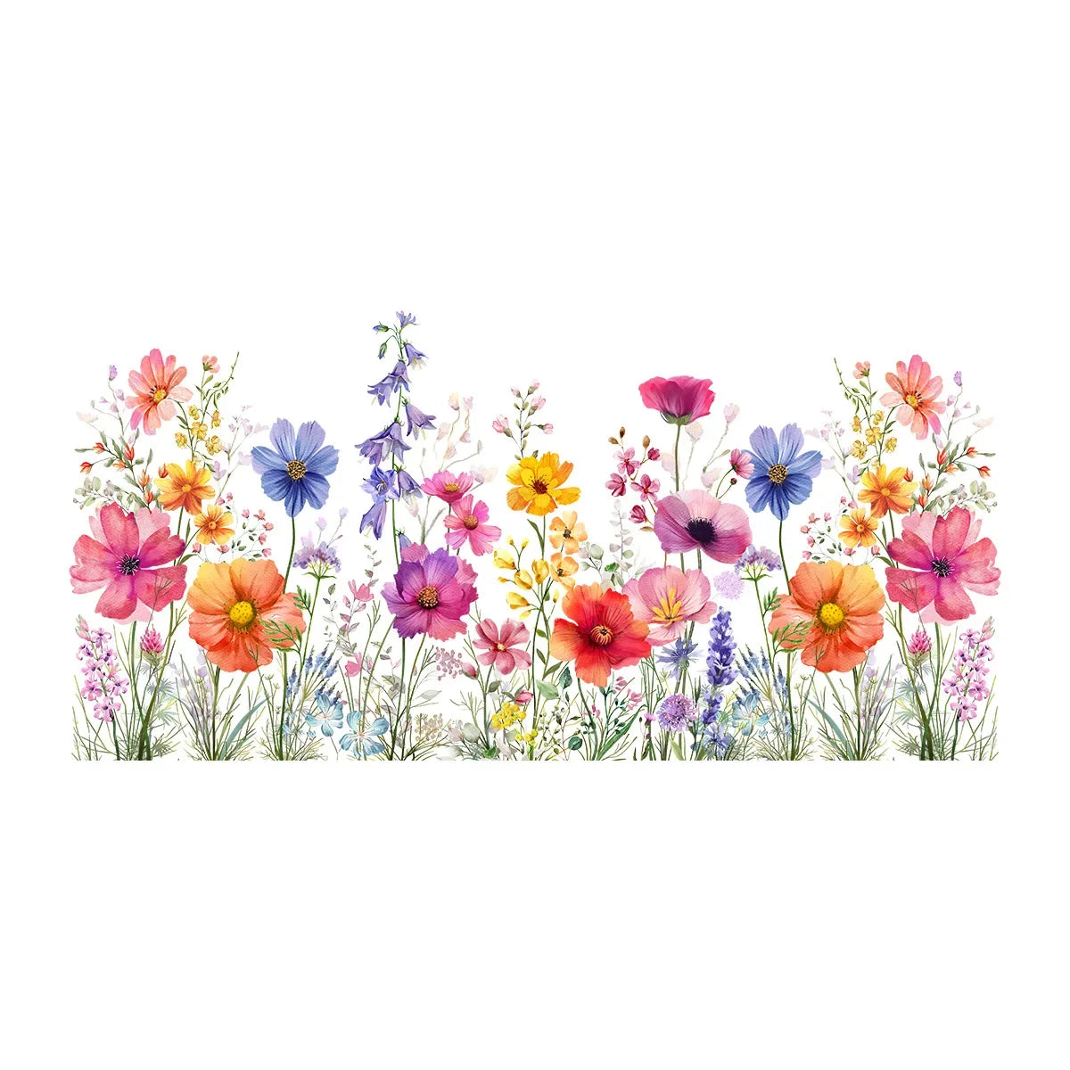 Double Sided Colorful Flowers Butterfly Wall Sticker Electrostatic Paste Window Glass Paste Visible Decorative Wall Decal