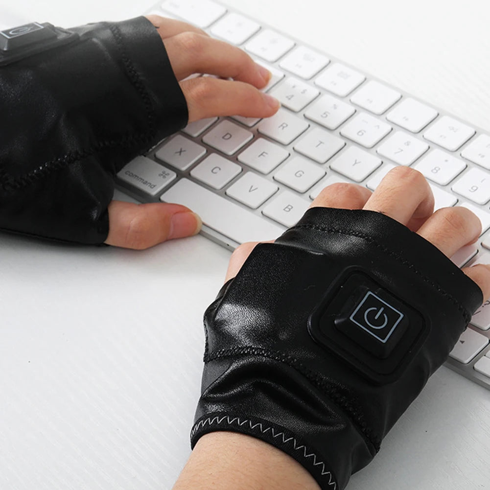 Self-Heating Electric Gloves Winter Hand Warmer Temperature Control USB Rechargeable Heated Gloves Outdoor Riding Thermal Gloves
