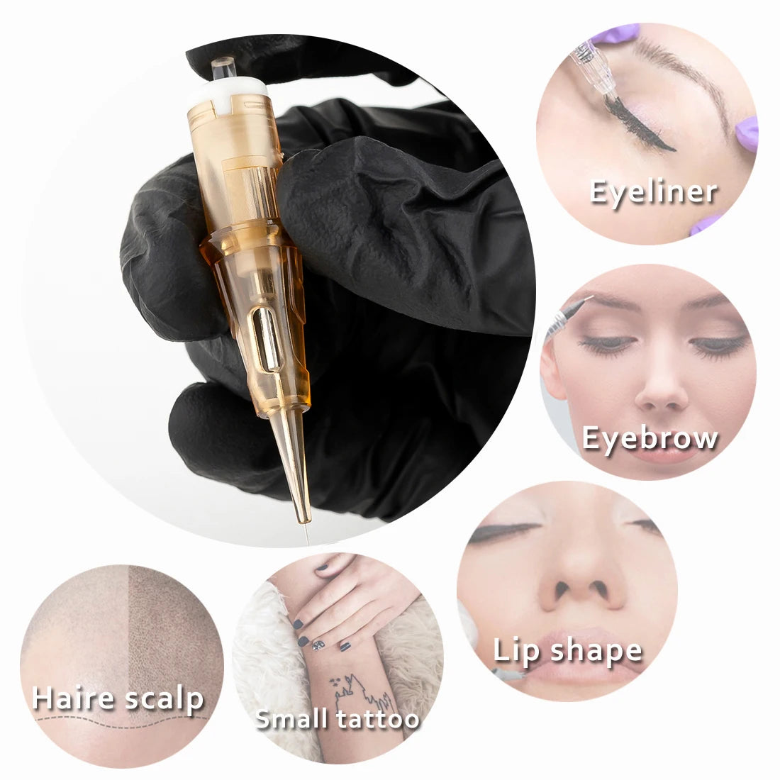 EZ SMP PMU Sterilized Tattoo Cartridge Needles – Permanent Makeup Round Liner, 0.16/0.18/0.2/0.3mm, 20pcs/lot