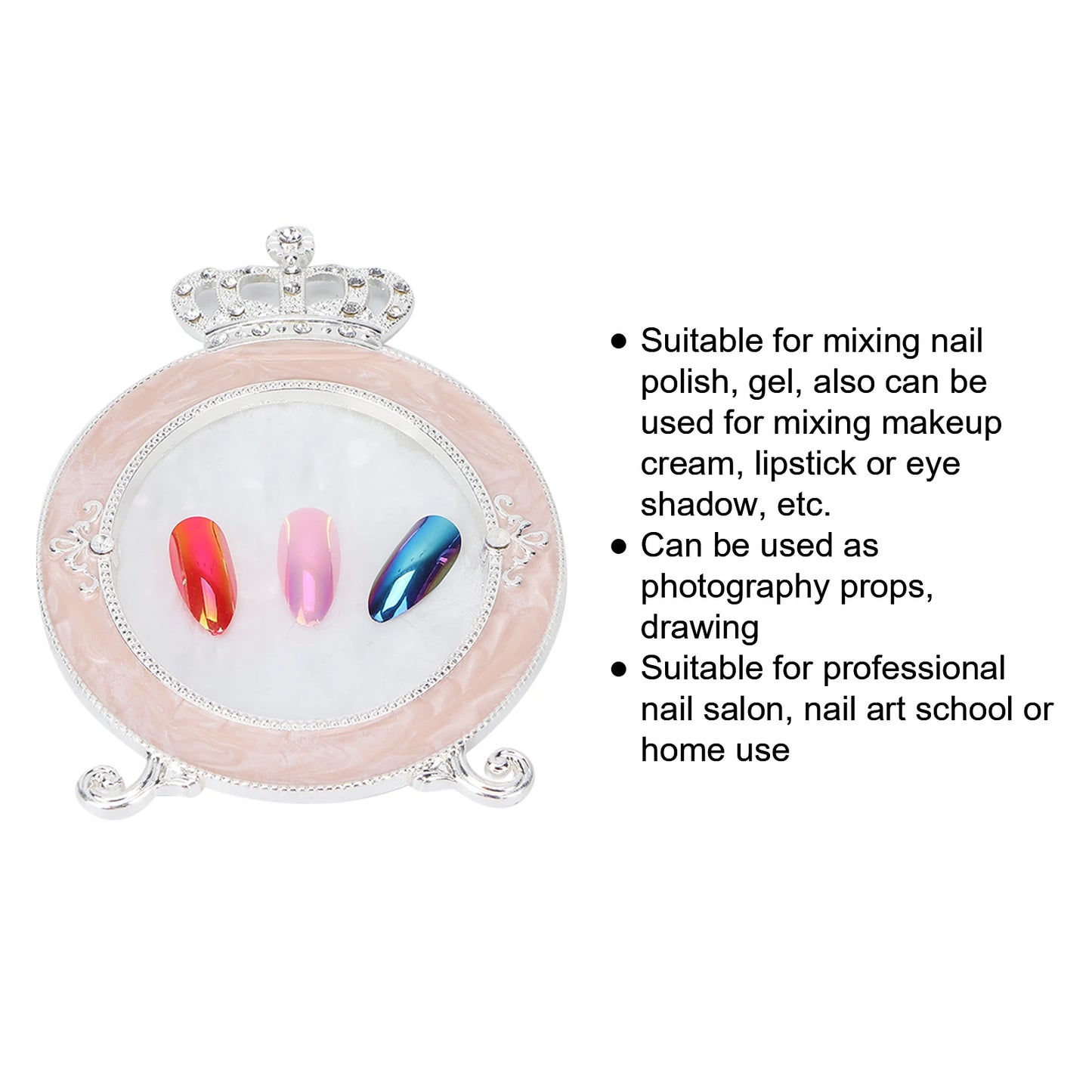Nail Art Plate Resin Nail Color Mixing Drawing Plate Nail Art Display Tools Photography PropsSilver