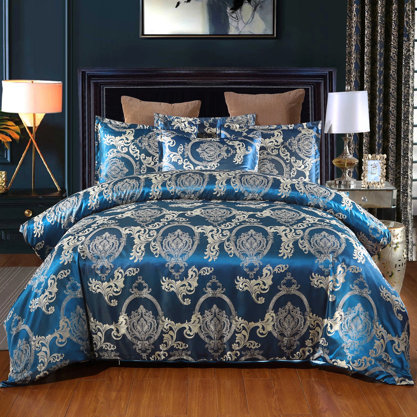 Floral Jacquard Satin Duvet Cover