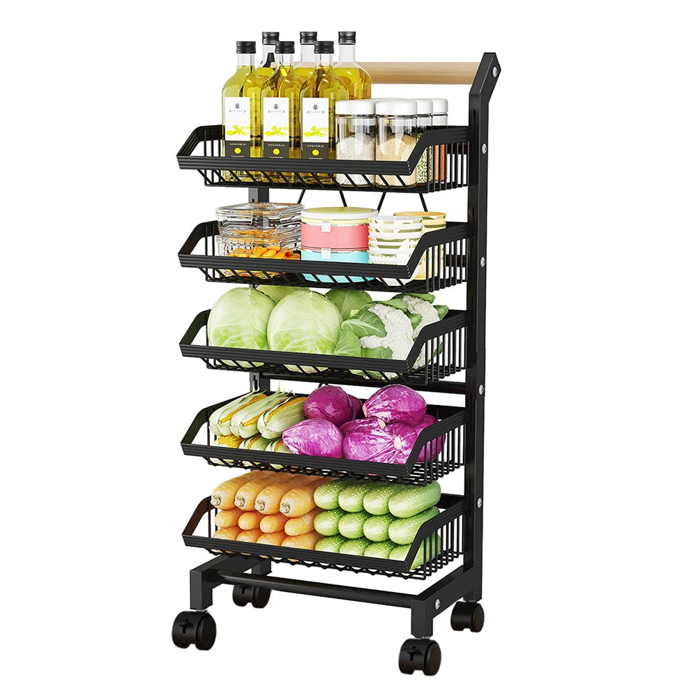 5-Tier Kitchen Trolley, 42cm W x 32cm D x 105cm H