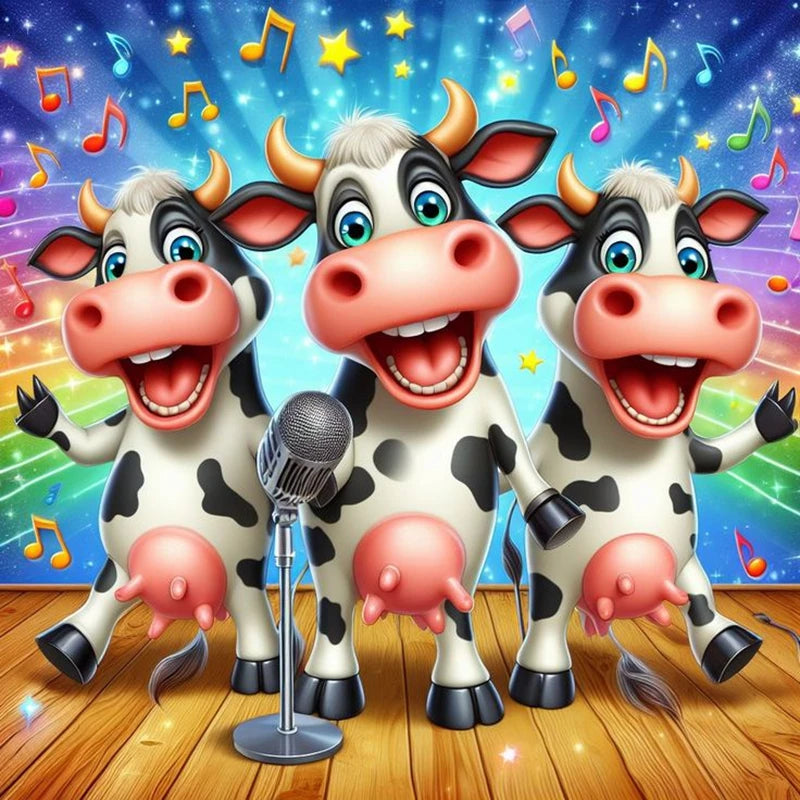 Cute Cow DIY Diamond Painting Kit Funny Ox Animals Pictures Diamond Embroidery Mosaic Oil Painting Handicraft Home Decor