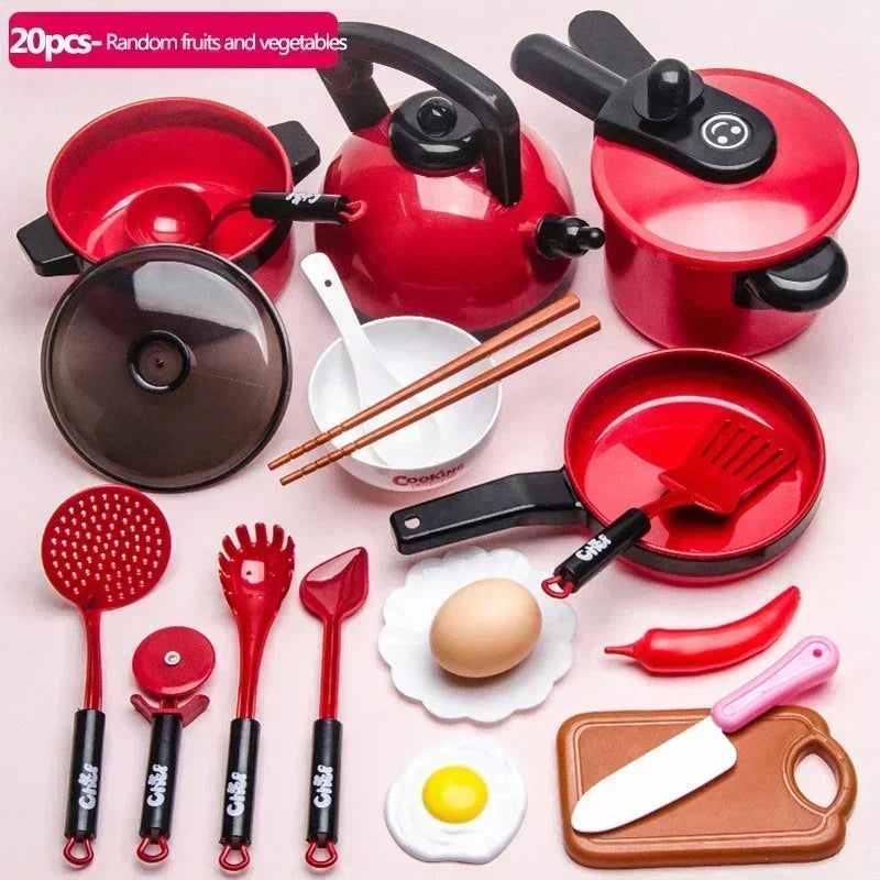 Cooking Kitchen Toys Set For Kids Girl Baby Cutting Fruit Cooking Kitchen Utensils Children's Simulation Education Pretend Play