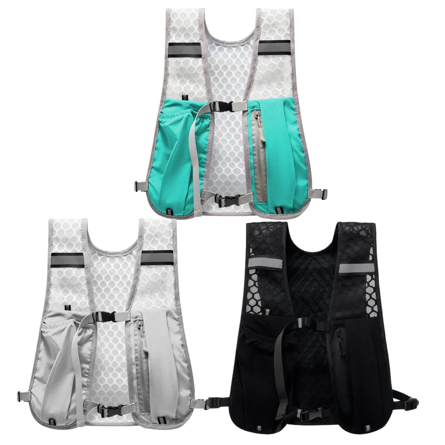 Running Vest Reflective Hydration Water Chest Pack Lightweight Running Water Bottle Storage Vest With Phone Holder Cycling Vest