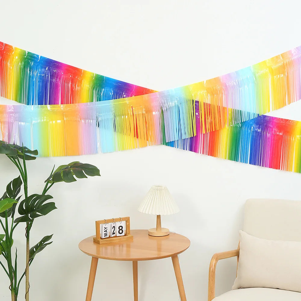 30x300CM Foil Fringe Garland – Streamer Curtain Banner for Wedding, Birthday, and Party Decorations