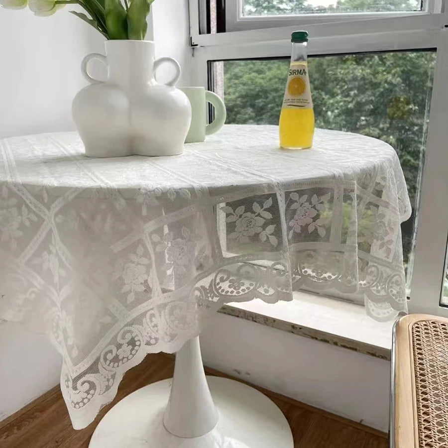 100% Polyester Embroidered Lace Table Cloth