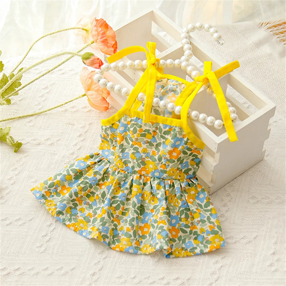 Summer Green Sphynx Cat Suspender Skirt Love Flower Pet Princess Dresses for Cats Gotas Katten Kedi Dog Dress mascotas Clothes