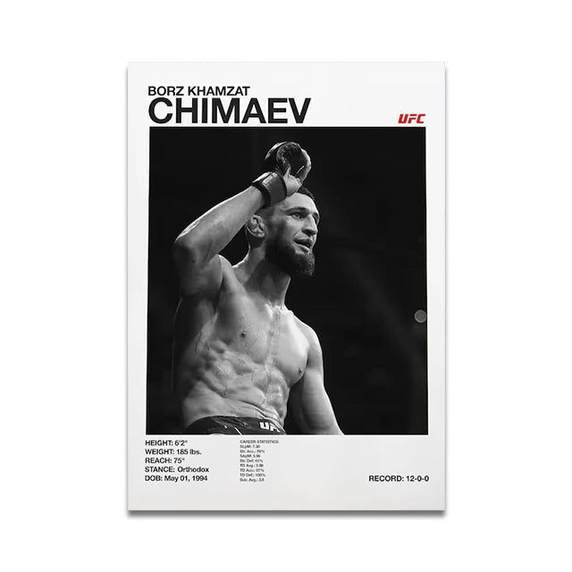 MMA Boxing Fighting Star Canvas Wall Art Print Poster