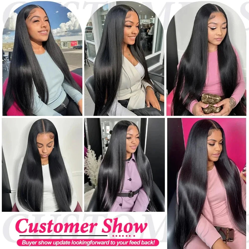 Lafino 200% Density Hd Lace Wig 13x6 Human Hair Straight 13x4 Lace Front Wig Human Hair Bone Straight Black Wig Brazilian Hair