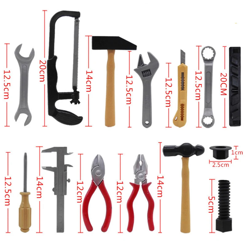 Kids Toys Simulation Repair Tools Set for Boy Safe Plastic Children Maintenance Tools Screwdriver Hammer Tongs Pretend Play Toy