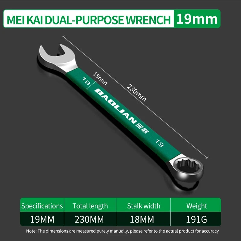 BaoLian Durable Wrench 8-30mm Plum Blossoms Open Combination Wrench Two-Way Double Fast Wrench Auto Repair Tools