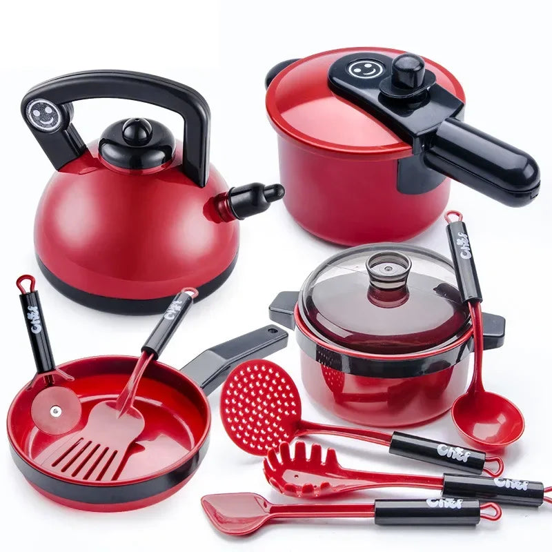 Cooking Kitchen Toys Set For Kids Girl Baby Cutting Fruit Cooking Kitchen Utensils Children's Simulation Education Pretend Play