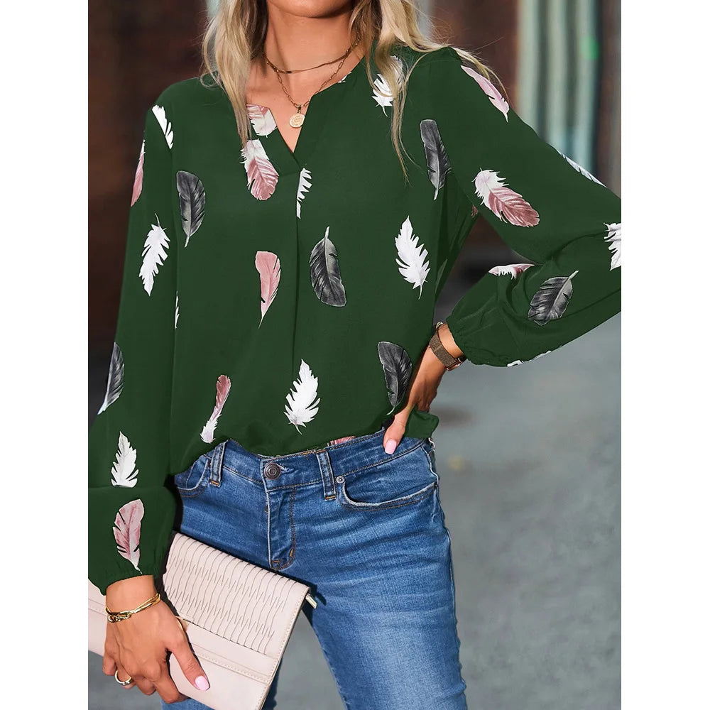 Feather Pattern Blouse