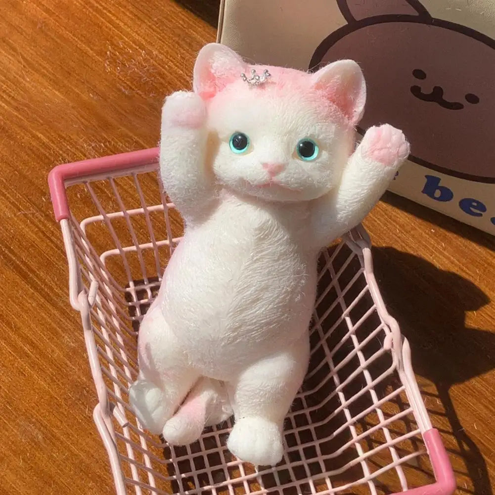 Anxiety Relief Cat Toy Realistic Cat Squeeze Toy for Stress Relief Soft Tpr Fidget Toy for Kids Teens Adults