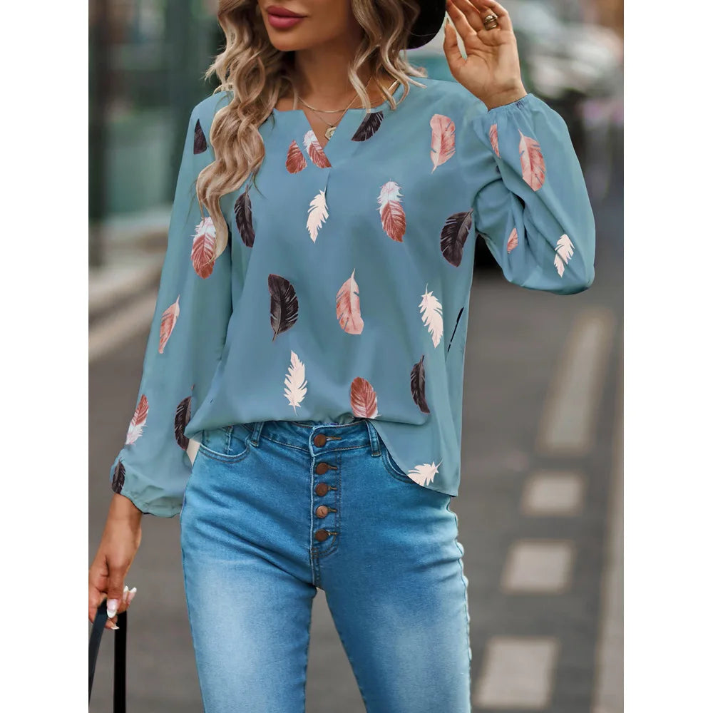 Feather Pattern Blouse