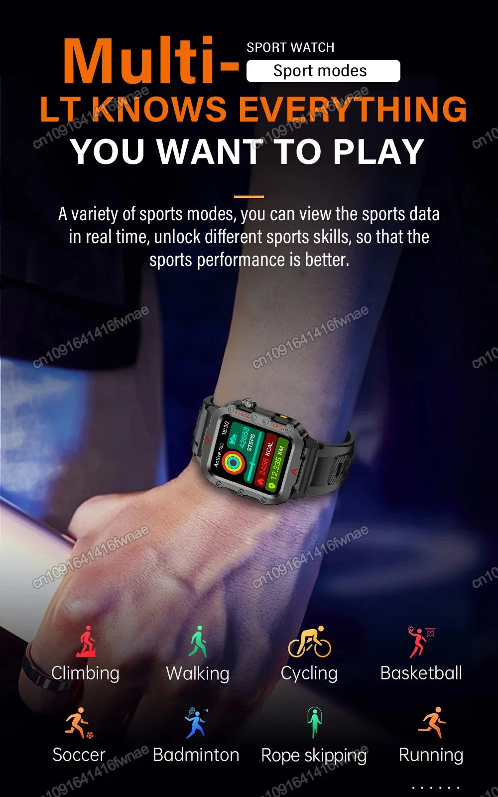 LED Flashlight Smart Watch