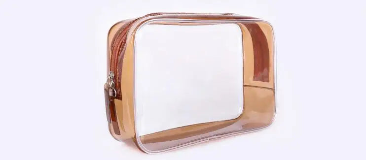 Transparent PVC Waterproof Zipper Makeup Cosmetic Bag