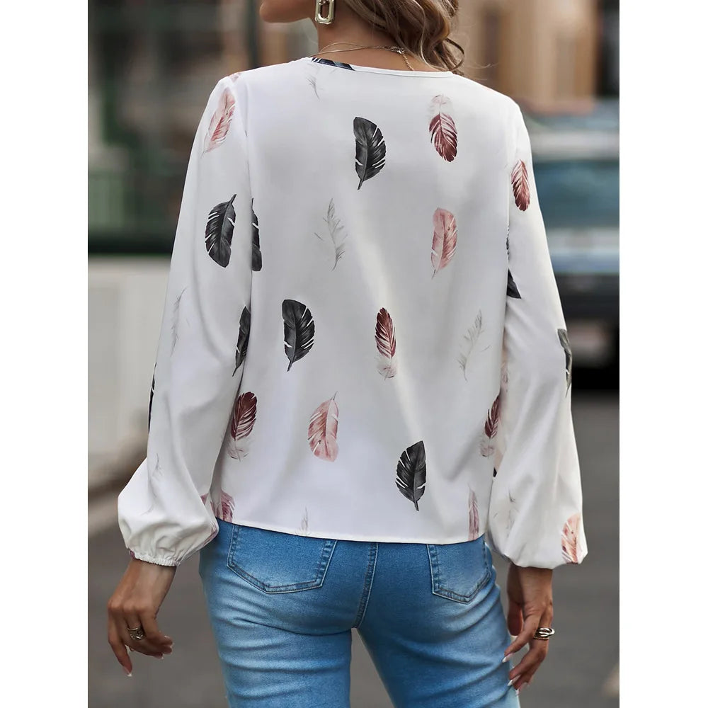 Feather Pattern Blouse