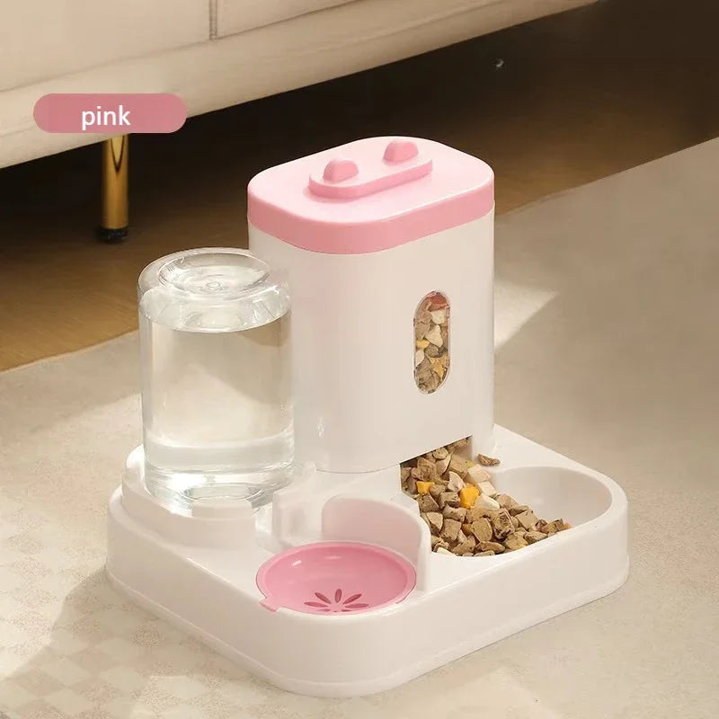 Automatic Pet Feeder and Water Dispenser 2in1 Raised Food Bowl with Water Fountain