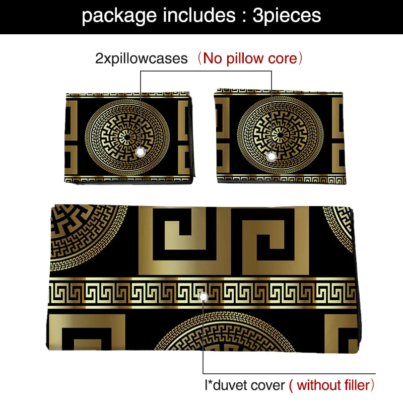 3PC European Style Disc Duvet Cover + Pillow Cases