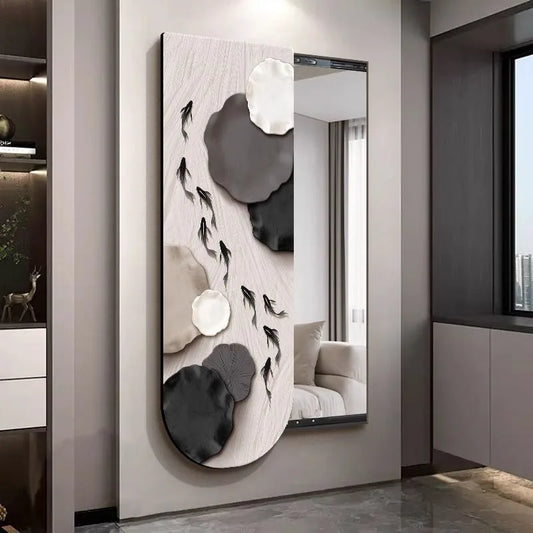 Bathroom Rectangle Mirror Organiser Creative Black Wall Mirror Bedroom Ornament Decorazioni Casa Home Furniture Accessories