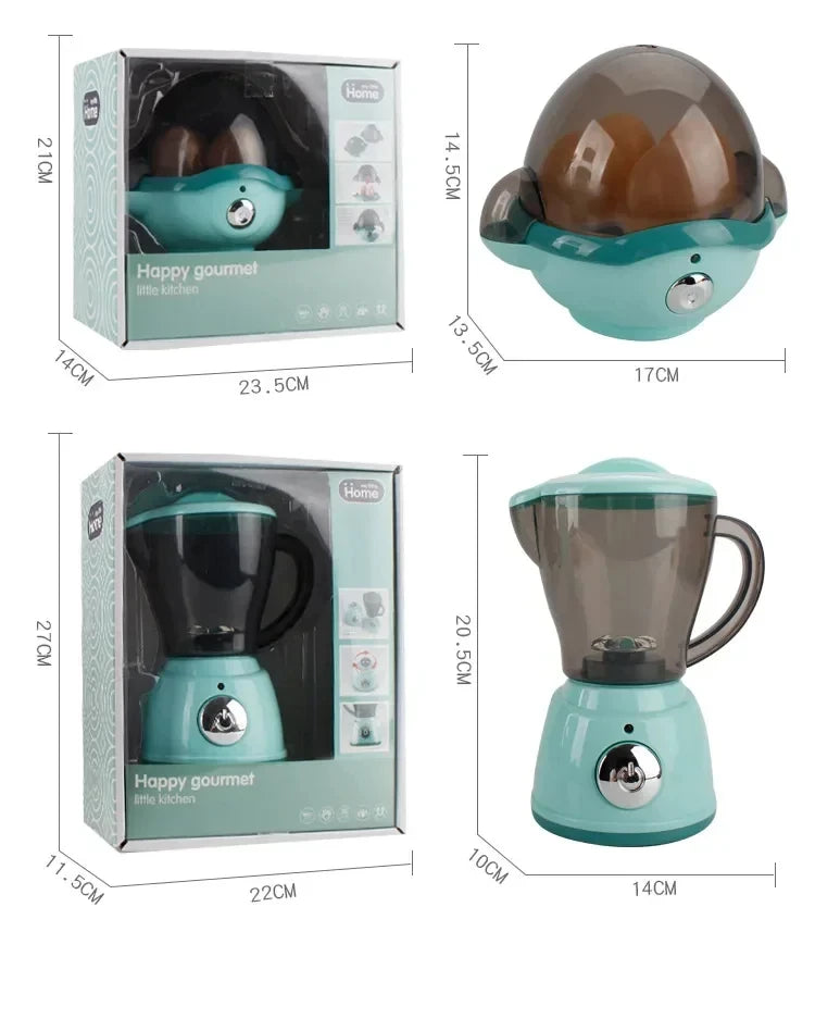 Kitchen Toys Set Kids Pretend Play Home Appliances Washing Machine Toaster Microwave Juicer Egg Cooker Girls Boys Play House Toy