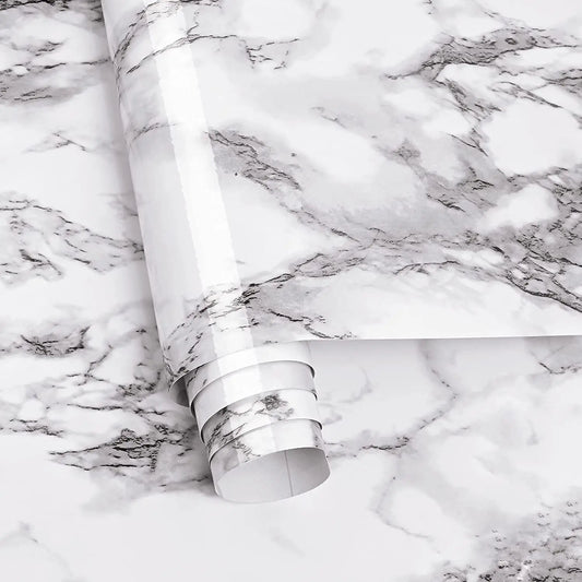 PVC Thickened Waterproof And Oil-proof Marble Wallpaper Self-adhesive Sticker Bathroom Cabinet Cooktop Desktop Decorative Film