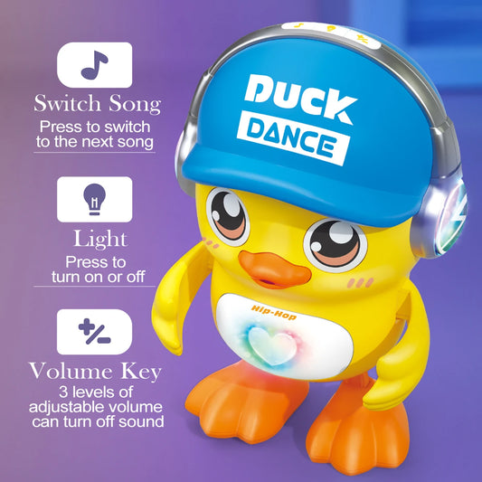 Cute Animals Electronic Toy, Owl Duck Pet with Music Light Dancing Adjustable Volume Moving Robot Mode for Children
