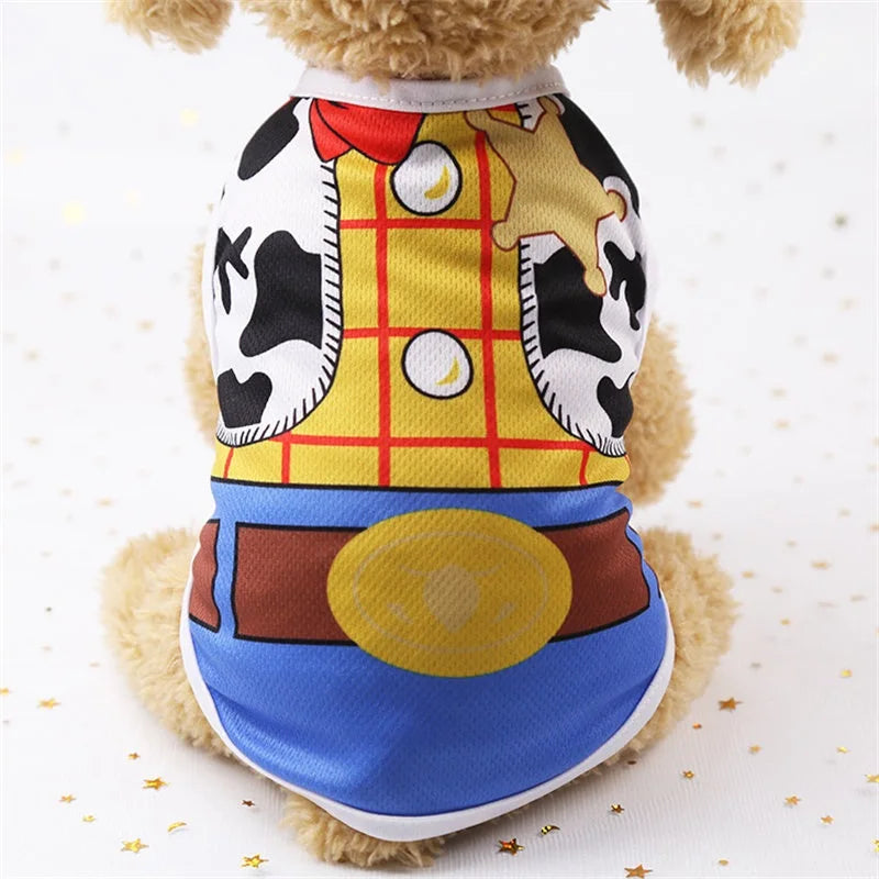 Cartoon Dog Clothes – Soft Summer Vest & Casual T-Shirt for Small Puppies