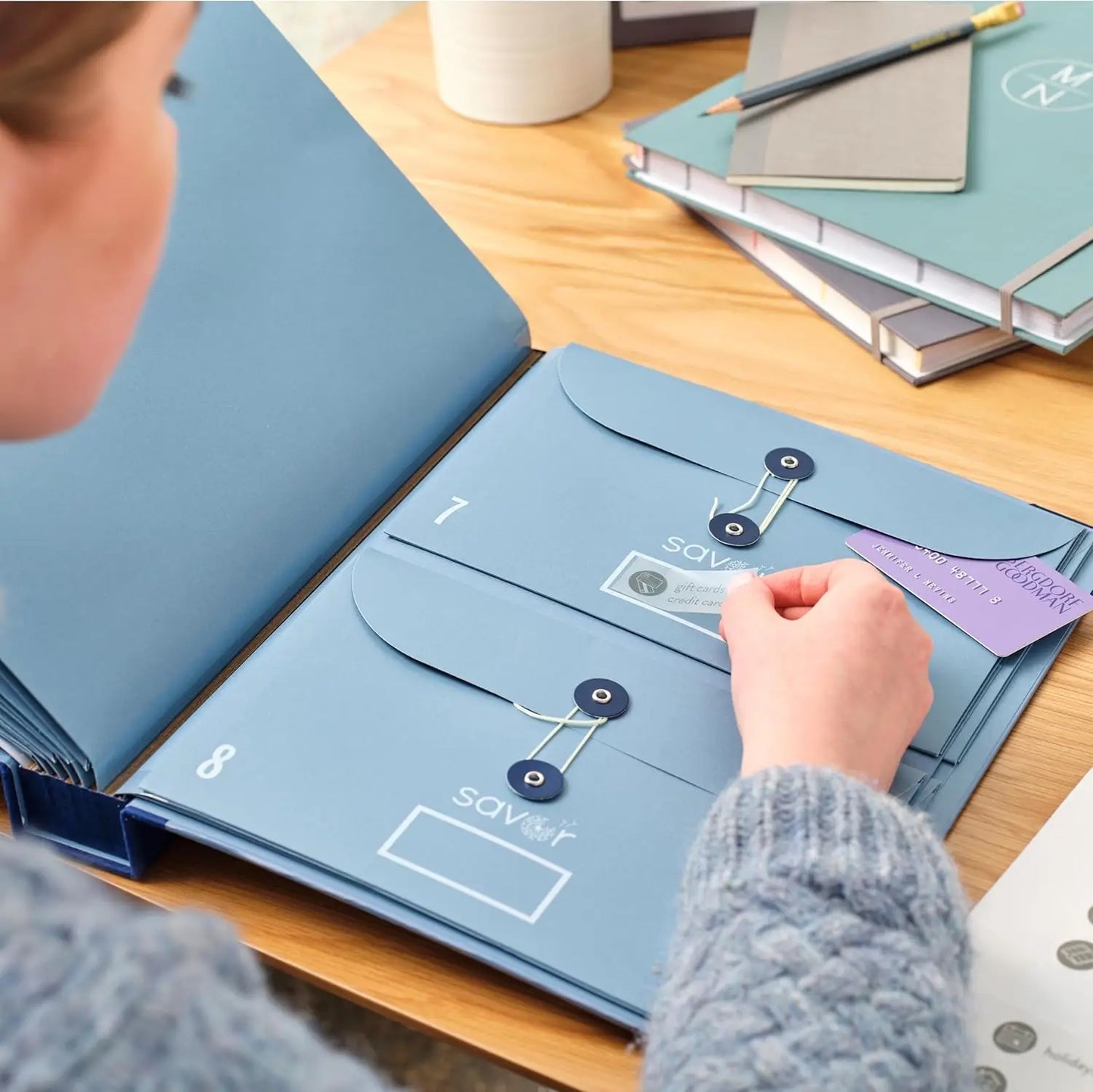 Multifunctional binder organizer,folio folders with label pockets,document organizer for personal,school and office file storage