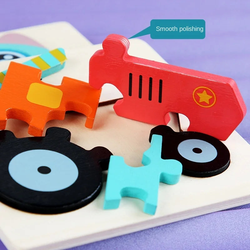 Kids Colorful Cartoon Animals 3D Puzzles Games