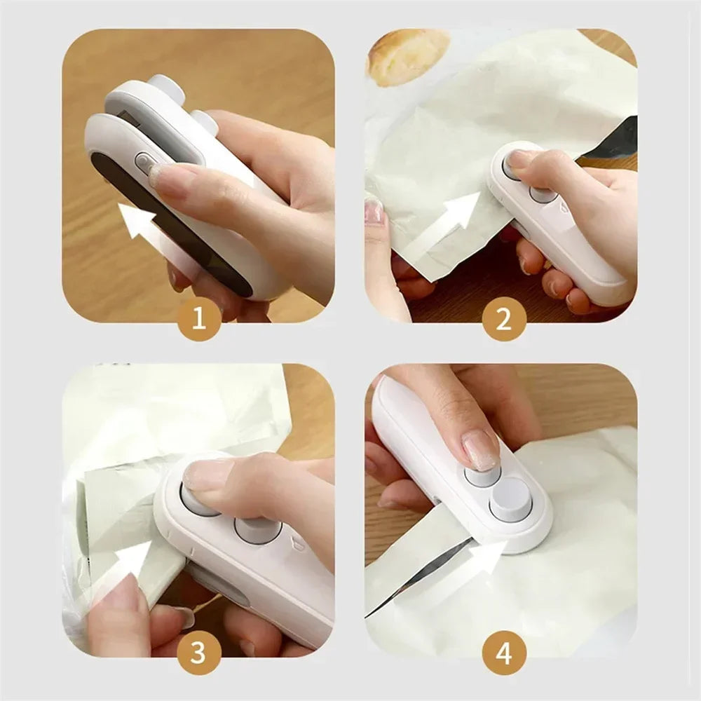 Mini Sealer Portable Mini Sealer 2 in 1 Heat Sealer For Snacks Home use rechargeable sealer Vacuum Sealer Snacks plastic bag