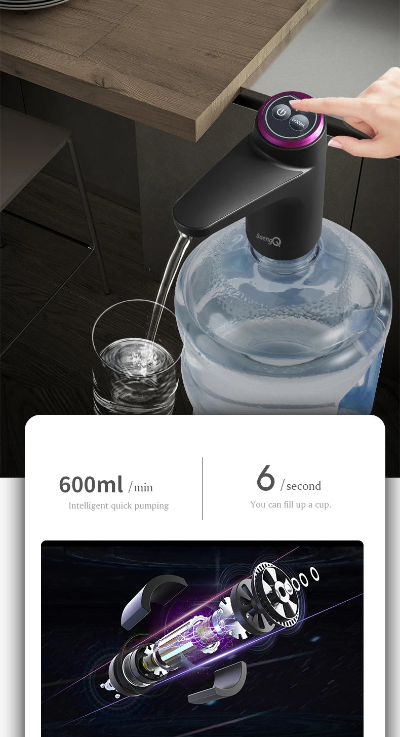 saengQ Automatic Water Pump Bottle Electric Water Dispenser