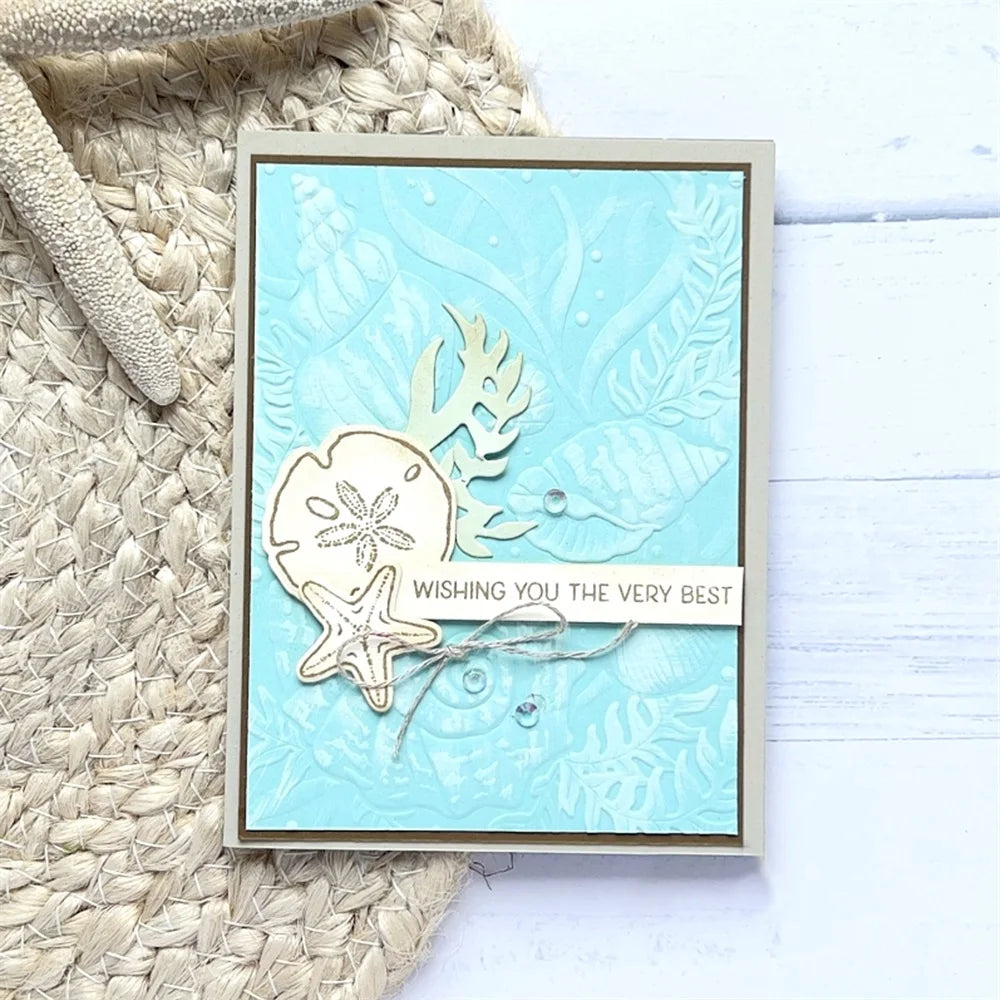 Shell 3D Embossing Folder Patterns Templates For Adding Texture And Dimension To Craft DIY Scrapbooking Greeting Card Background