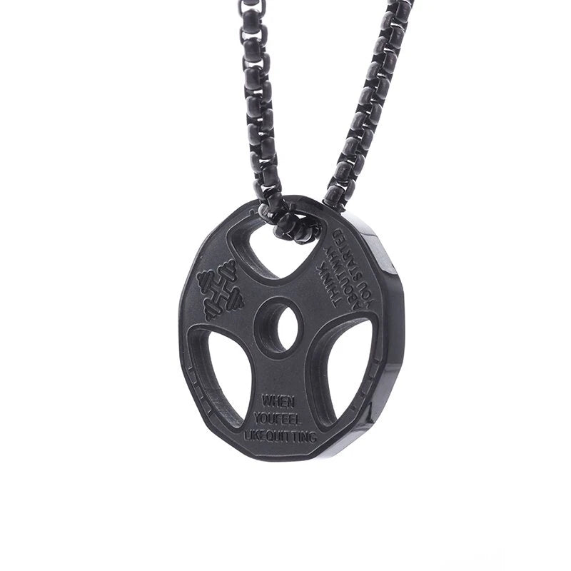 Titanium Steel Dumbbell Necklace