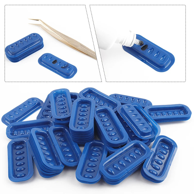 00pcs Disposable PVC Flower Holder Stickers – Adhesive Lash Glue Pallet for Eyelash Extension and Makeup Tools