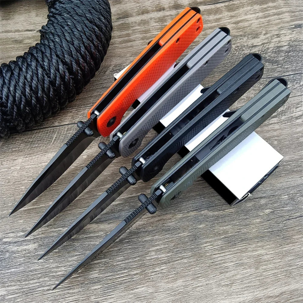 Bearing Survival Flipper Pocket Knife Hunting Camping Edc Self Defense D2 Blade Fiberglass Handle Military Tactical Folding Tool