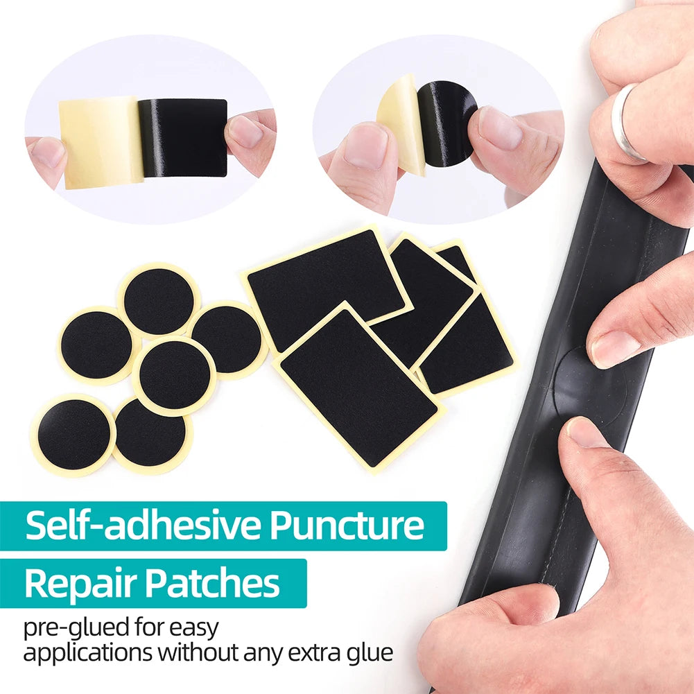 Bicycle Tire Repair Tool Glue Free Tire Patch Bike Flat Tire Repair Kit Rubber Puncture Patches Mountain Bike Accessories