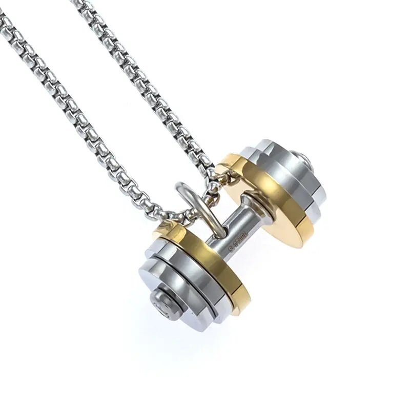 Titanium Steel Dumbbell Necklace