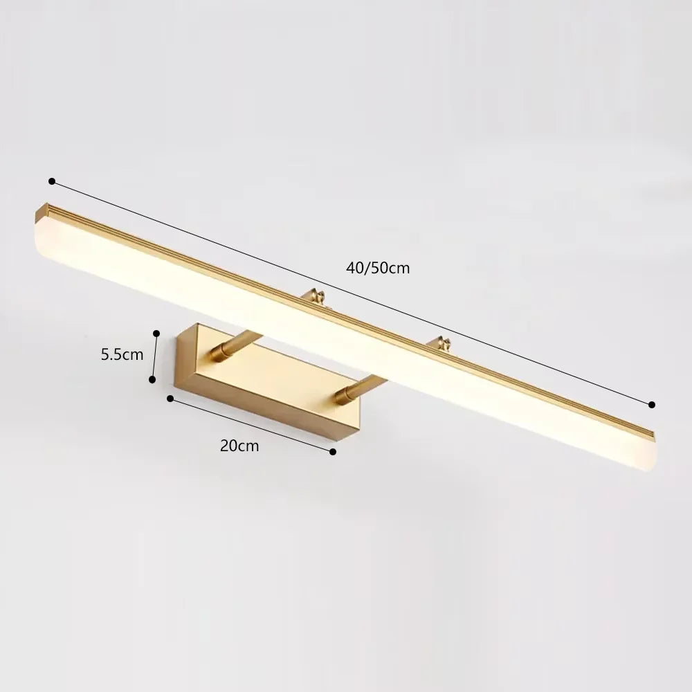 Retractable Bathroom Mirror Front Wall Light Dressing Table Clothing Shop Decor Waterproof Anti-fog LED Sconce Lamp