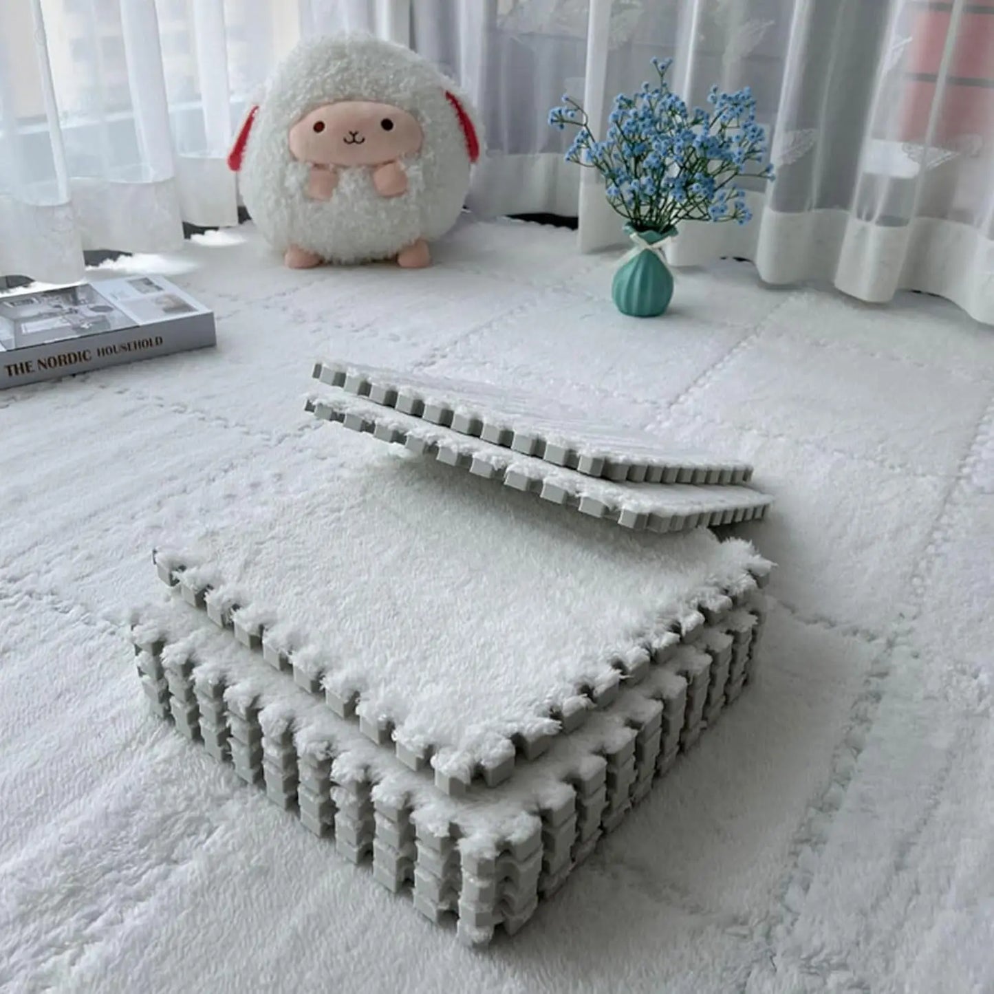 30X30X1cm Soft Plush Children's Mat Baby Toys Eva Foam Puzzle Carpet Warm Children Play Mats Interlocking Rugs Infant Carpet