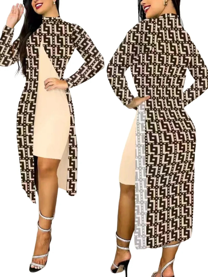 Two Piece Split Cardigan Dress