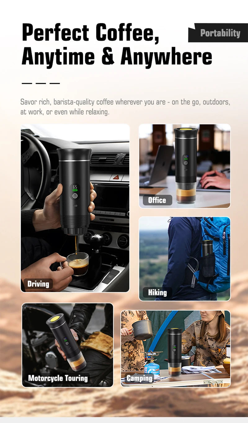 DENOKIN Portable Espresso Coffee Machine With Digital Display 3-in-1 Capsule Coffee Maker