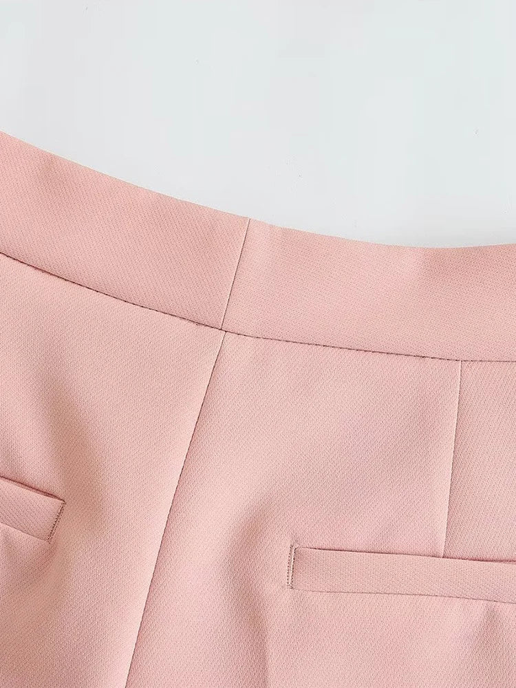 Pink Tank Tops & Straight Leg Pants