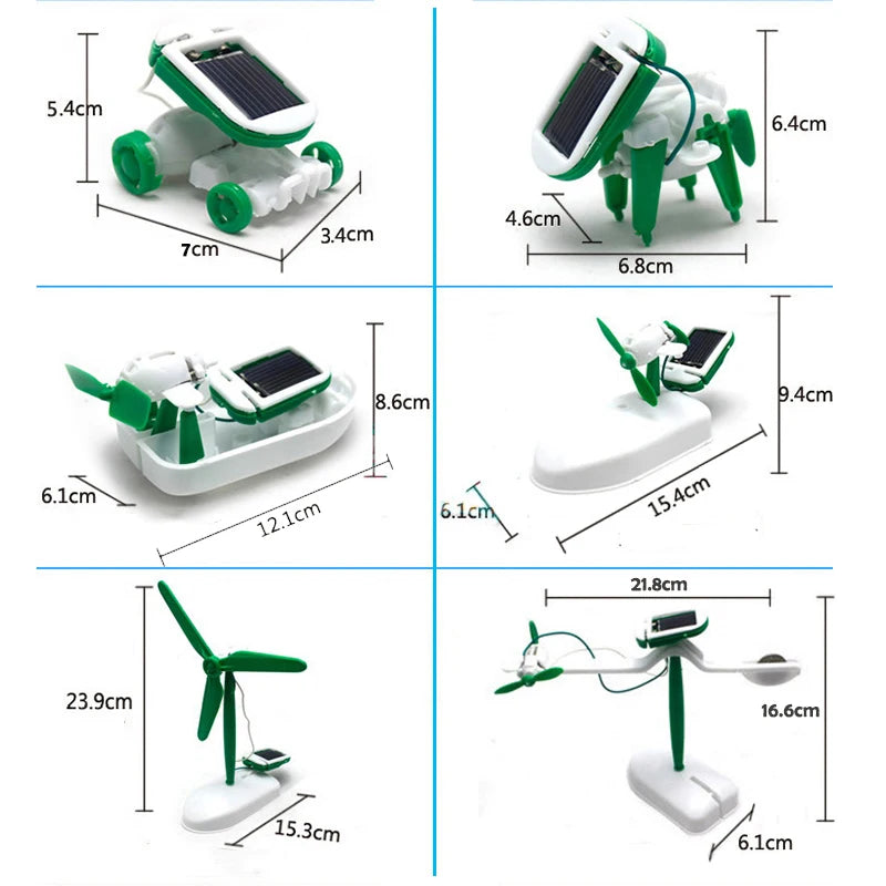 New Toys DIY 6 IN 1 Solar Powered Diy Robotic Kit Educational Electric Car Boys Gift Toy for Kids Educational Toys