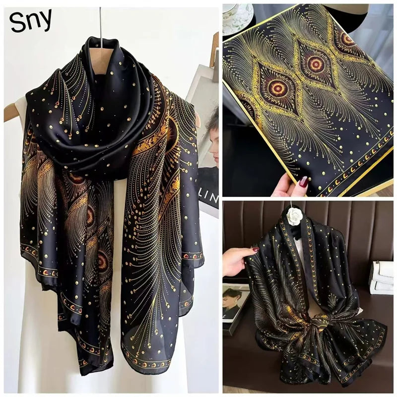 Tensili Brocade Satin Scarf Printed Silk Shawls