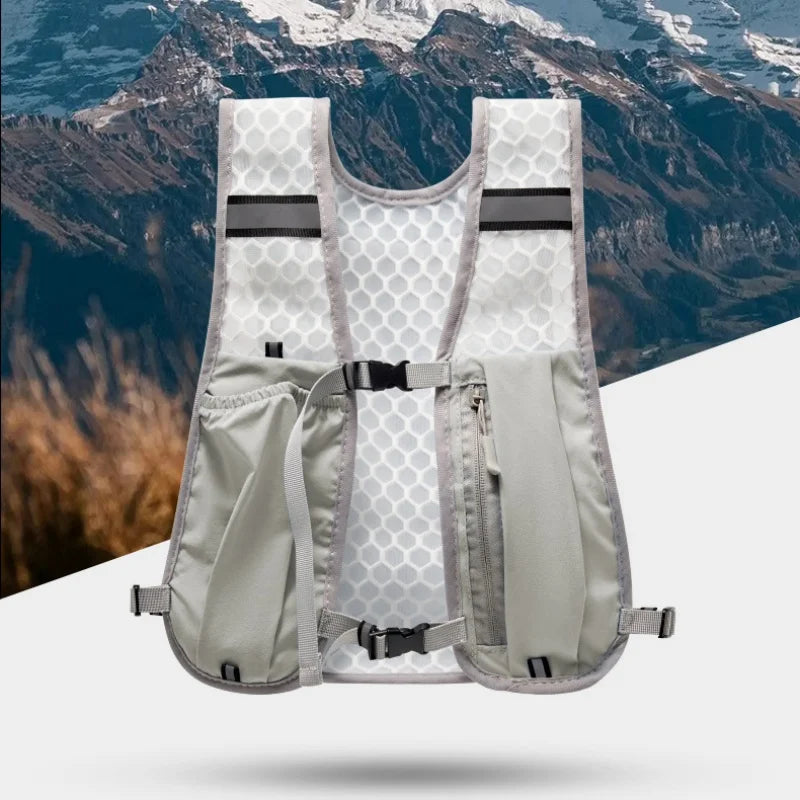 Lightweight Running Vest Reflective Safety Vest For Outdoor Cycling Climbing Hiking Sports Water Cup Storage Phone Organizer